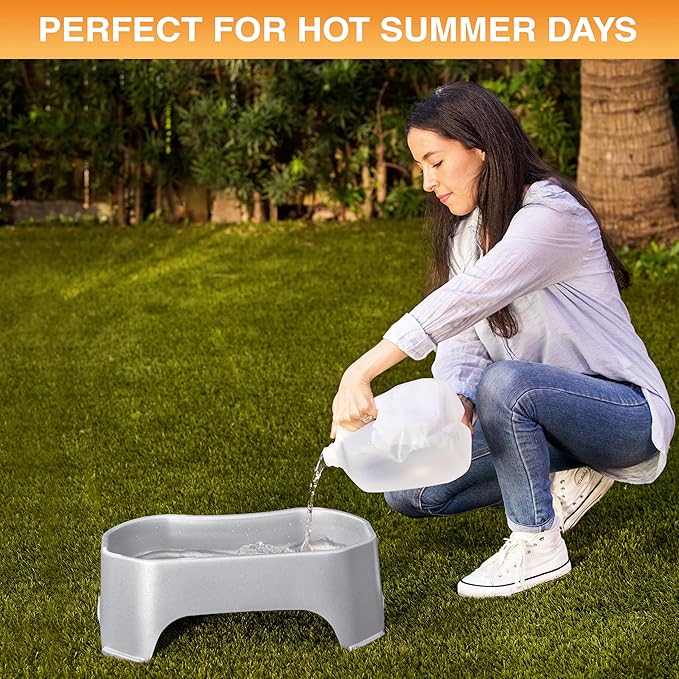 Neater Pet Brands Extra Large Water Bowl for Dogs, Outdoor Dog Water Bowl (2.25 Gallon Extra-Large Capacity), Big Trough Style Food Dish for Indoors or Outside, No Spill Large Dog Bowls, Vanilla Bean