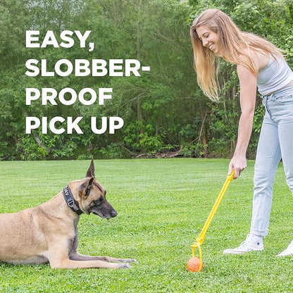 Project Hive Large Looped Dog Ball | Interactive Toys Compatible with Hive Zoomer Dog Ball Thrower | Perfect for Fetch and Tug Play | Orange