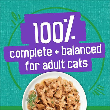 Purina Friskies Indoor Cat Food Meaty Bits Saucy Seafood Bake With Garden Greens in Sauce - (Pack of 24) 5.5 oz. Cans