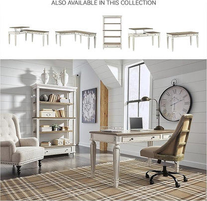 Signature Design by Ashley Realyn French Country 75" Bookcase with Drawer, Chipped White