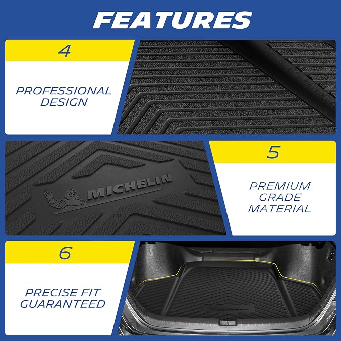 Michelin Vehicle Mats, Premier Series All-Weather TPE Custom Fit Liner for Toyota RAV4 Hybrid 2026-2027 Trunk Mat (1 Piece)