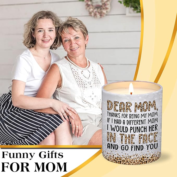 Gifts for Mom from Daughter Son - Christmas Gifts for Mom, Wife, Women - Moms Birthday Gift Ideas, Cool Birthday Gift for Moms - Funny Christmas Candle, mom Soy Wax Candle