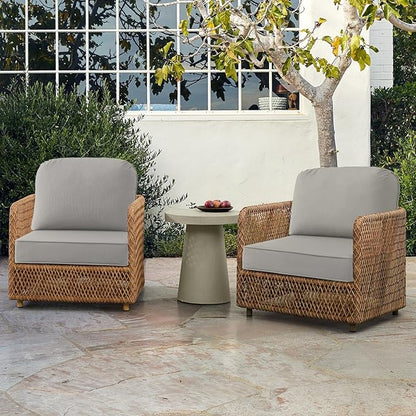 Outdoor Sunbrella Cushions for Patio Furniture Set of 2, 24"x24" Water Repellent Chair Cushions Removable Seat Bottom & Back Cushion Covers for Chair, Sofa, Couch, Specrtum Pebble