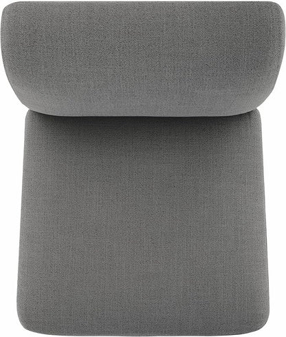 CHITA Dining Chairs with Casters Set of 2, FSC Certified Upholstered Armless Modern Rolling Dining Chairs with Rollers for Bedroom Reading Room Living Room, Grey
