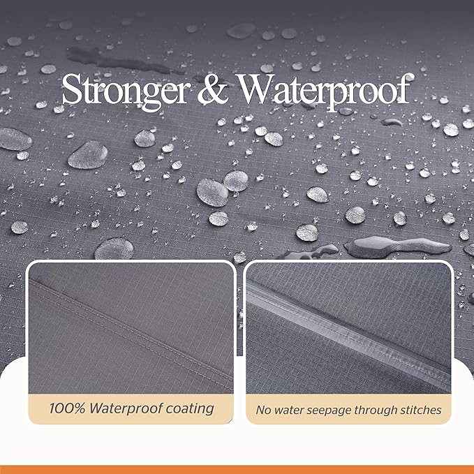WJ-X3 Large Grey Heavy-Duty Patio Table Cover, 136x88x36in, Waterproof, Wind-Resistant, Anti-Fade - Ideal for Sectional Outdoor Furnitue Sets