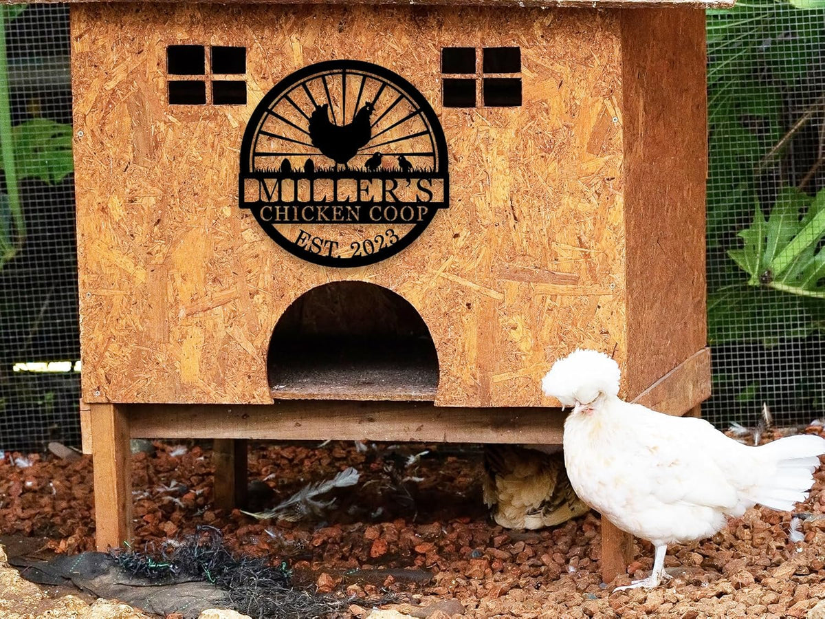 Hen House Coop Sign, Custom Chicken Coop Signs, Custom Chicken Farm Metal Sign, Family Name Metal Sign for Farm House, Our Little Coop Sign Metal Sign