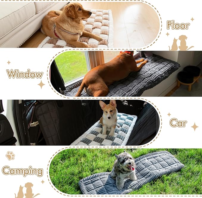 Couch Cover for Sofa, Sectional Couch Cover for Dogs, Sofa Cover Washable, Cushion Cover Blanket Pad Bed Mat for Pets, Fleece Furniture Protector, Brown, 27.6x82.7in