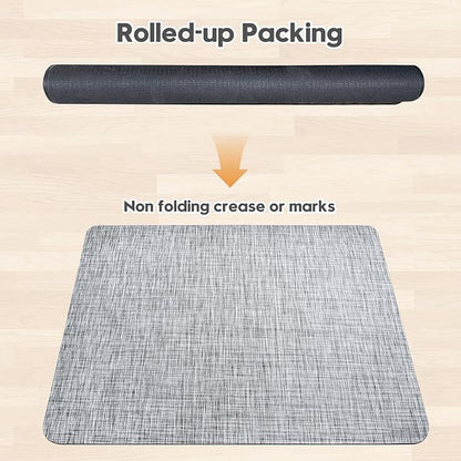 Sycoodeal Office Chair Mat for Hardwood & Tile Floor,Computer Gaming Chair Mat for Rolling Chairs Non-Curve, Anti-Slip, Heavy Duty Floor Protector for Home Office,Grey (48" x 60")