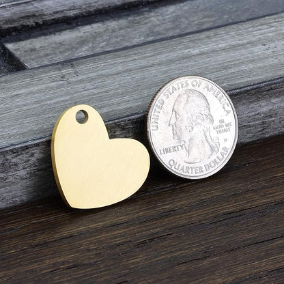 Ultra Joys Cat ID Tag Personalized Pet Tags, Durable Stainless Steel Small Pet Mini Dog Cat Tag Lightweight -Heart Tag in Gold
