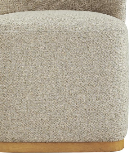 CHITA Upholstered Rolling Dining Chair on Casters Set of 2, FSC Certified Modern Fabric Dining Chair with Casters, Boucle Dining Chairs for Reading Room Waiting Room Kitchen Dining Room, Oatmeal