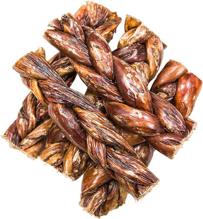 hotspot pets All-Natural Braided Beef Gullet Sticks (12 Pack) –Grass-Fed, 6'' Braided Esophagus Jerky Treats - Rich in Glucosamine & Chondroitin for Joint Health – Rawhide-Free Dog Chews