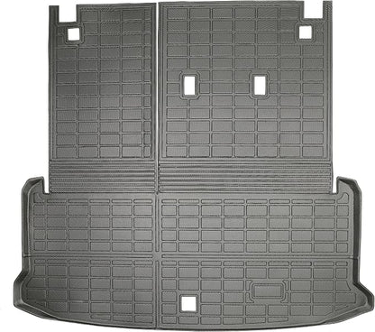 Yakitoko 3D TPE Car Trunk Cargo Liner Mat for Toyota Grand Highlander 2024-2026 with Backrest Mat Custom Fit All-Weather Waterproof Floor Protection, Heavy Duty & Odorless