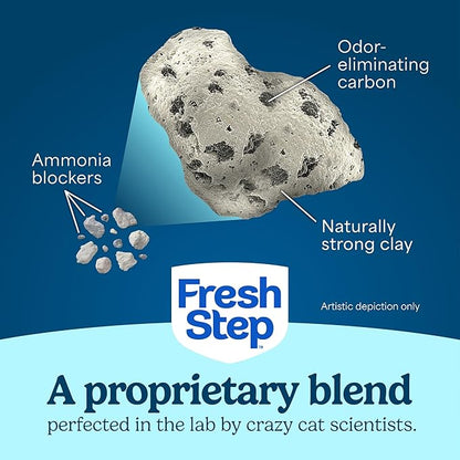 Fresh Step Advanced Simply Unscented Multi Cat Clumping Cat Litter, Low Dust, Odor Control with Activated Charcoal Tech, Compatible in Automatic Litter Boxes, 37 lbs. (2 x 18.5 lb.)
